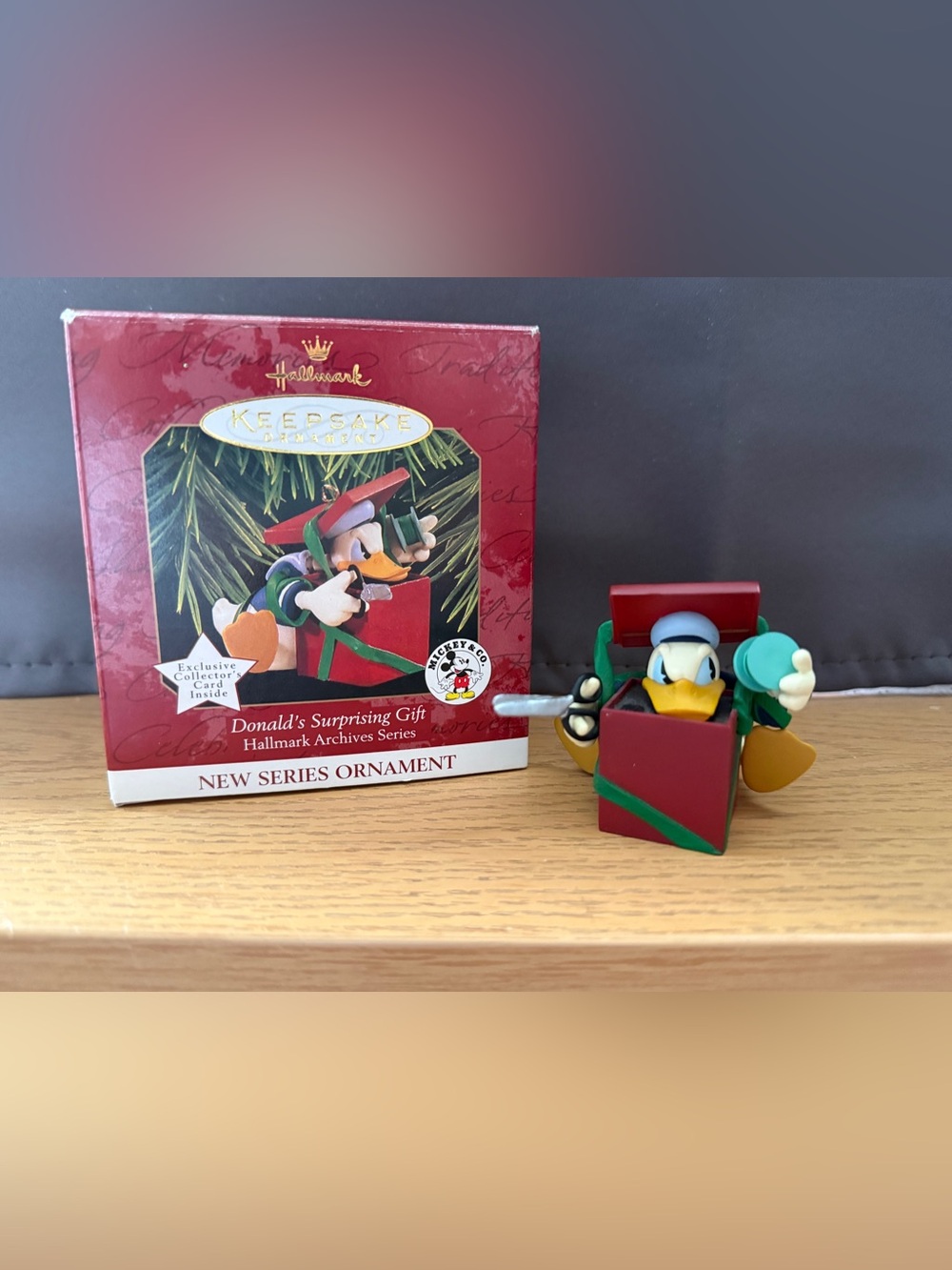 Donald Duck Hallmark Keepsake Ornament 1997 Donald’s Surprising Gift